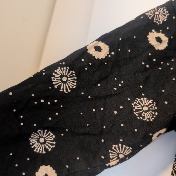 A.P.C. Rue Madame Paris Black Floral Cotton T Shirt Dress Lagenlook Galaxy - Picture 6 of 8